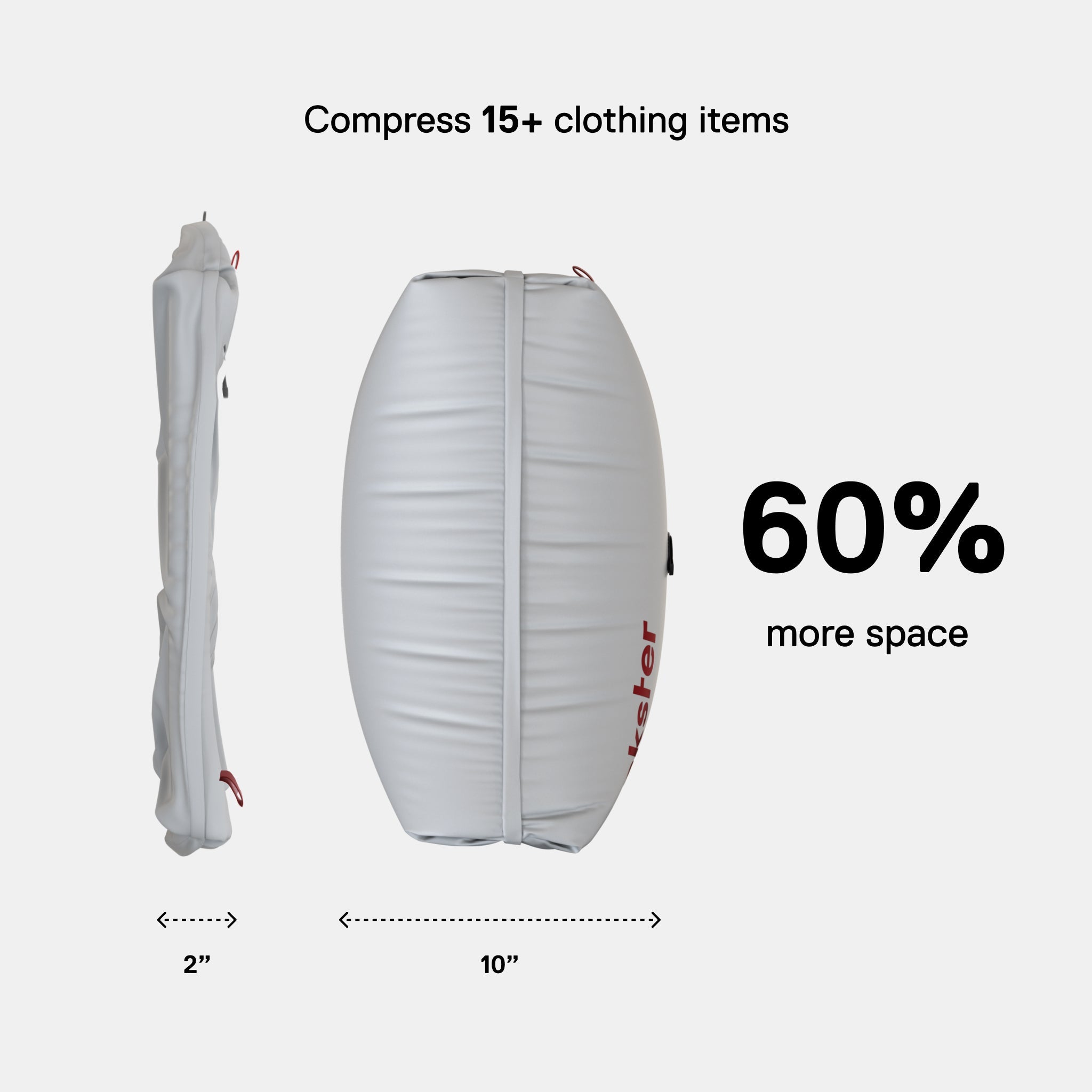Ekster TravelPack Vacuum Kit - compressed vs uncompressed