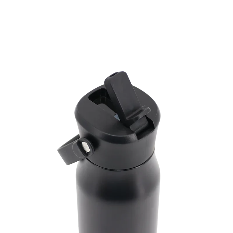 J World Flowee 14oz Insulated Water Bottle in Black — detail view # color_Black