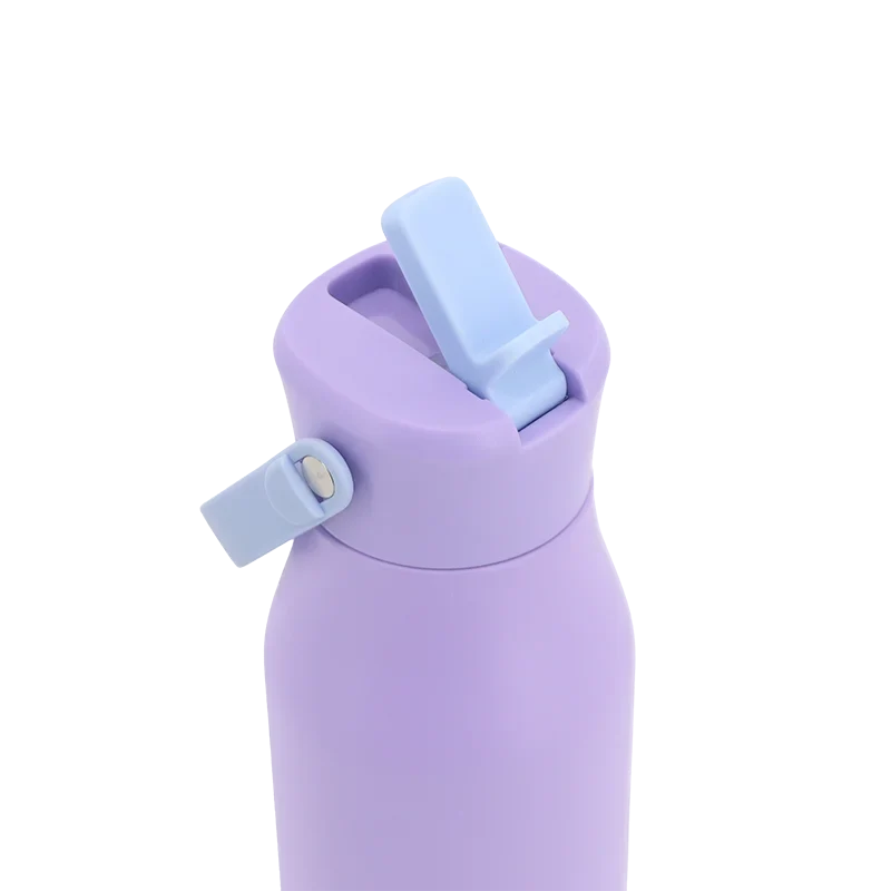 J World Flowee 22oz Insulated Water Bottle in Purple — detail view # color_Purple