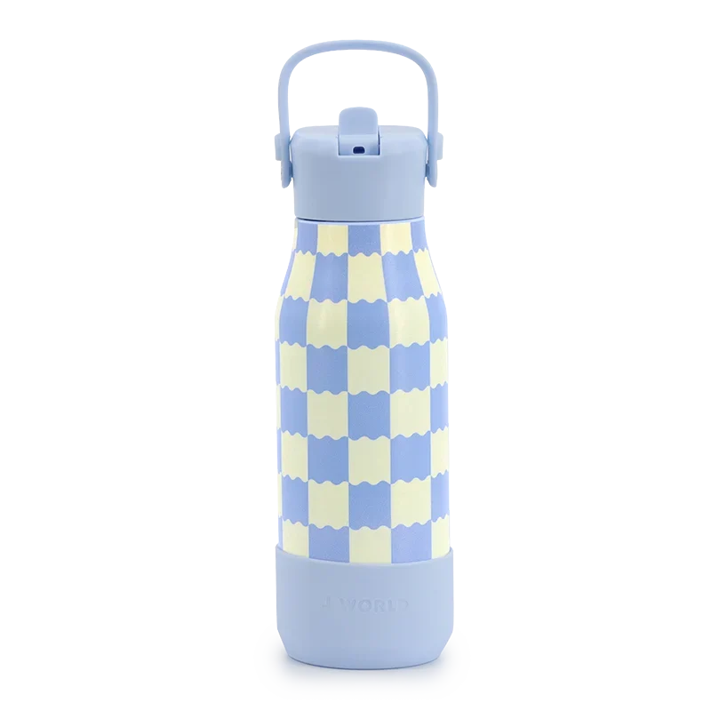 J World Flowee 22oz Insulated Water Bottle in Wiggle Blue — front view # color_Wiggle Blue