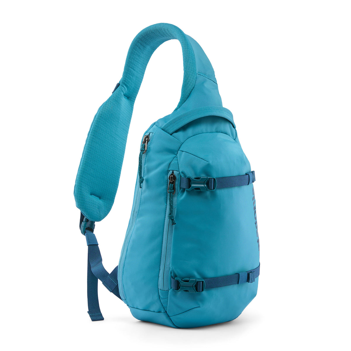 Patagonia Atom Sling Bag 8L in Mako Blue — front view # color_Mako Blue