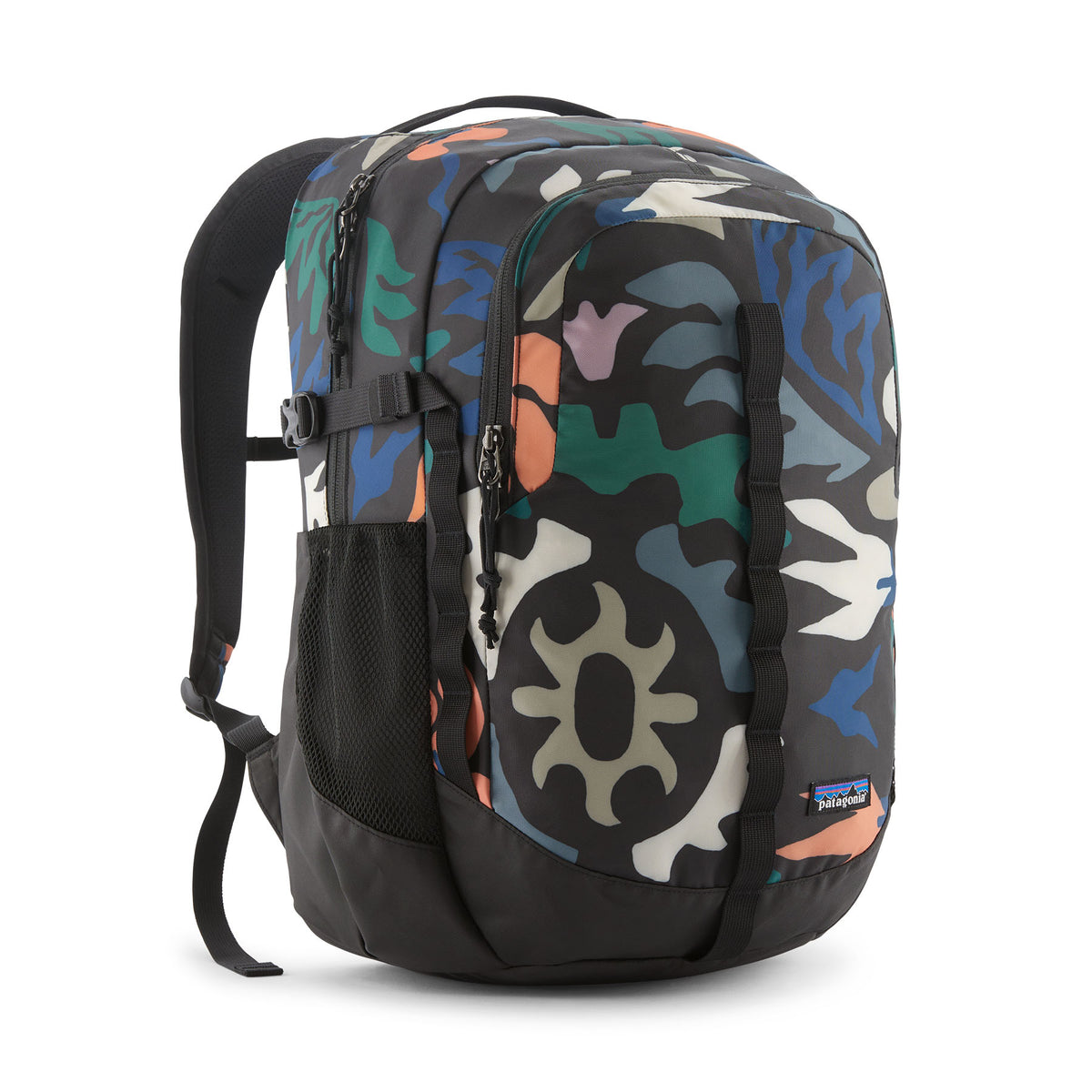 Patagonia Refugio Daypack 26L in Kaleido: Black — front view # color_Kaleido: Black