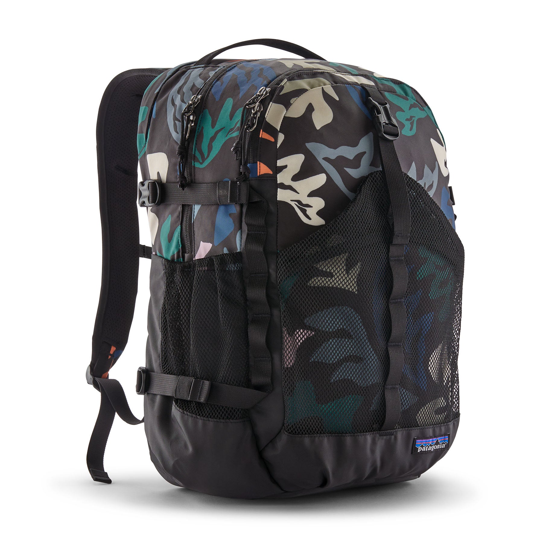 Patagonia Refugio Daypack 30L in Kaleido: Black — front view # color_Kaleido: Black