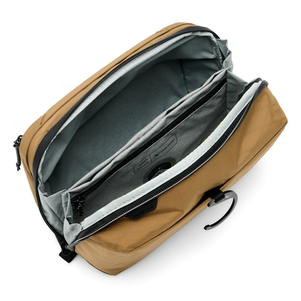 Peak Design Wash Pouch in Coyote — interior view