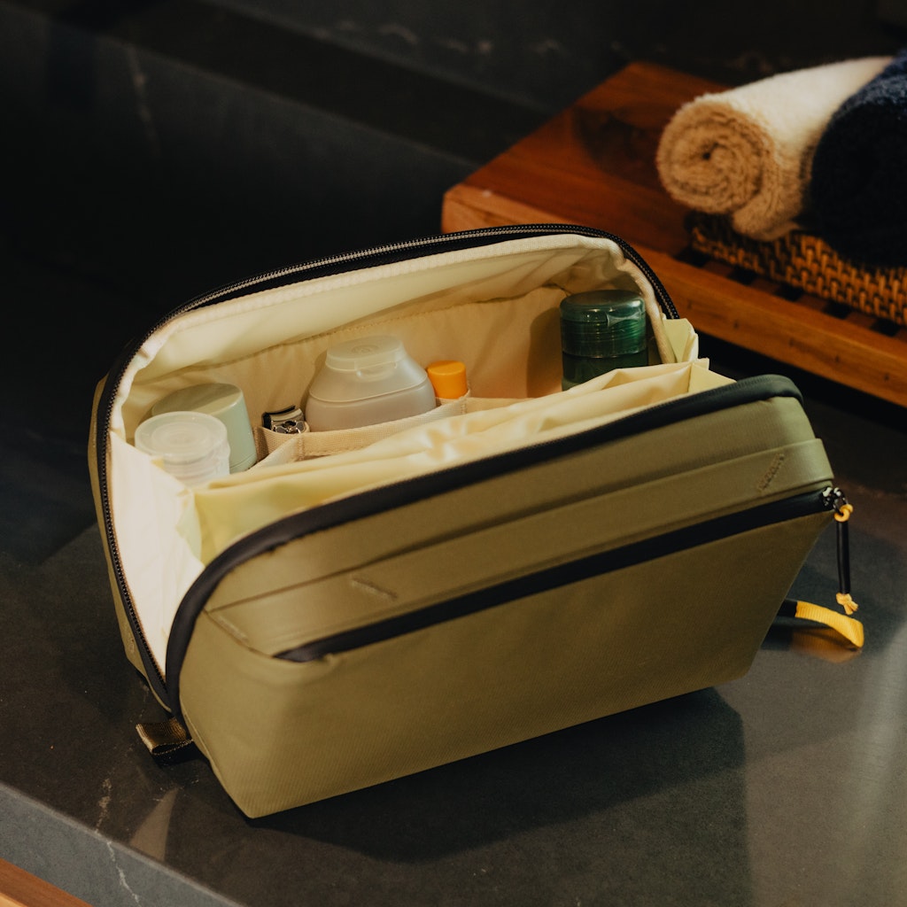 Peak Design Wash Pouch in Kelp — lifestyle 3