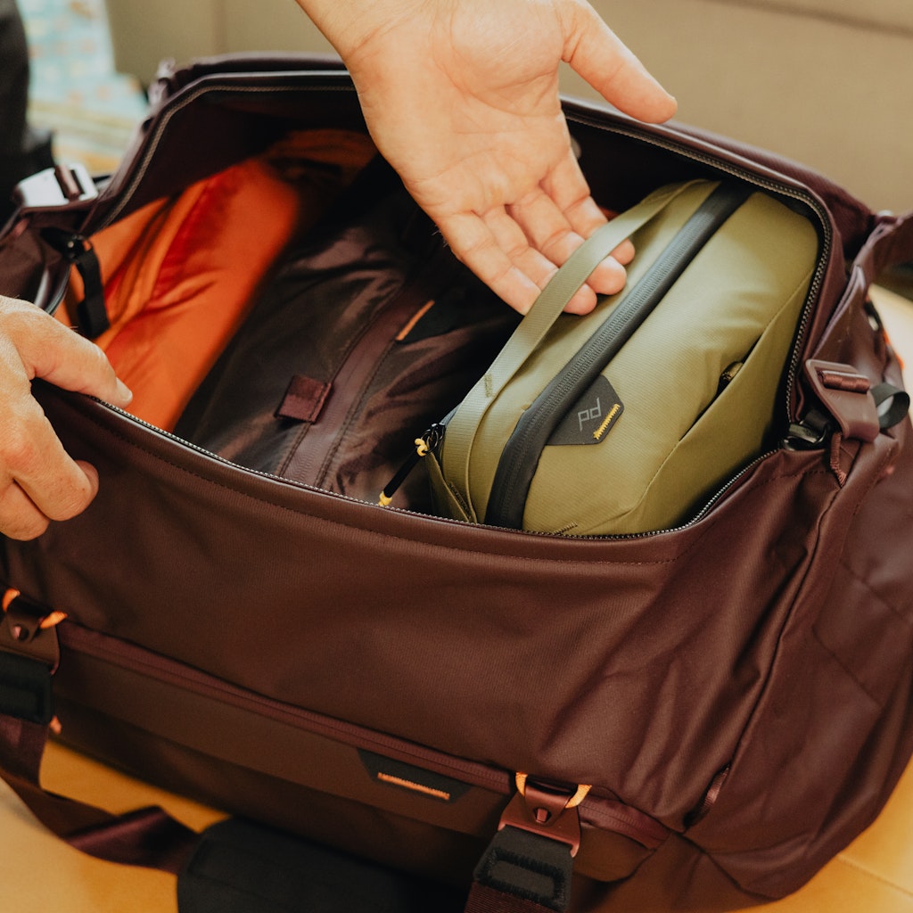 Peak Design Wash Pouch in Kelp — lifestyle 4