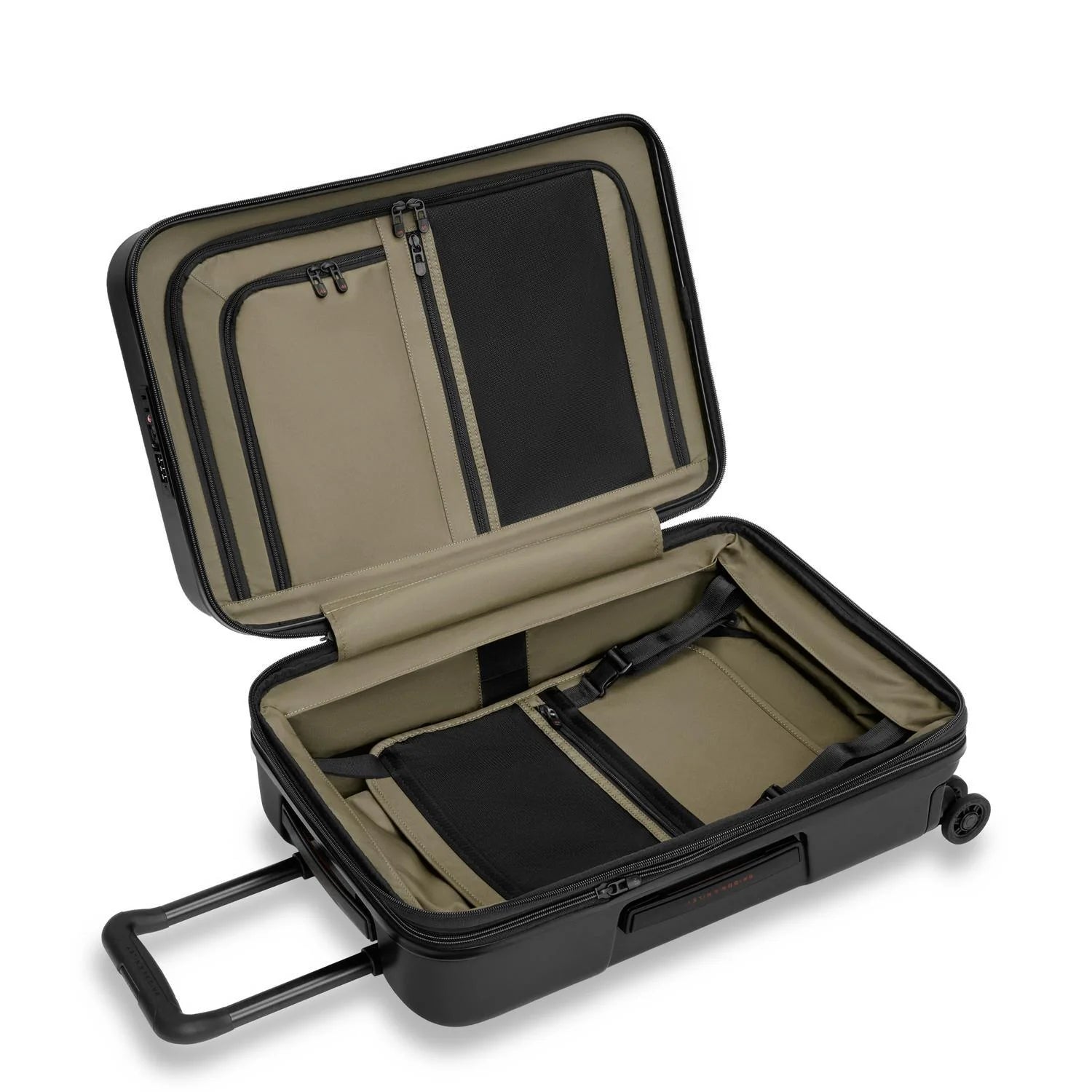 Briggs & Riley ZDX Essential 22" Hardside Carry-On Expandable Spinner in Black — interior view # color_Black