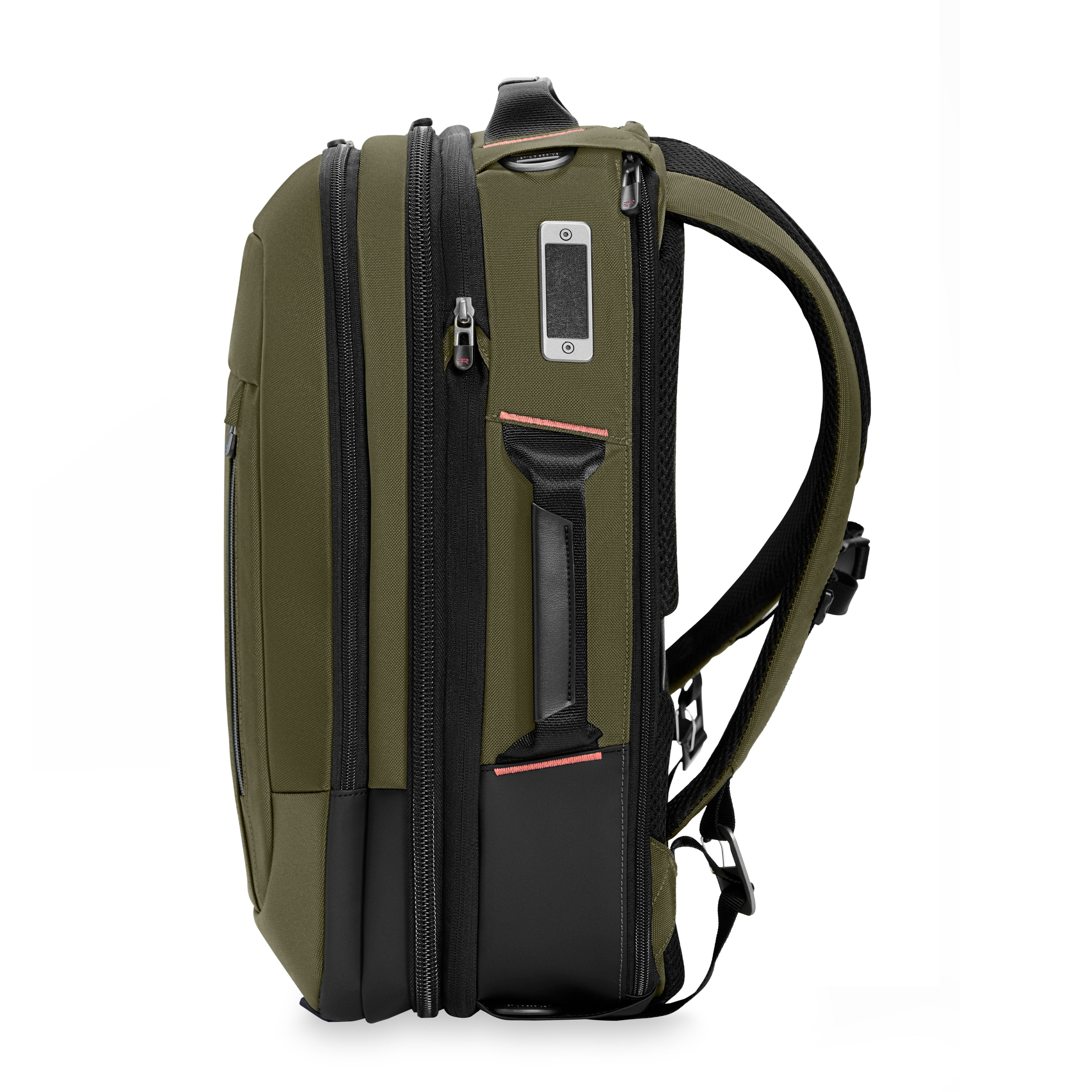 Briggs & Riley ZDX Medium Convertible Backpack Duffle in Hunter — side view # color_Hunter