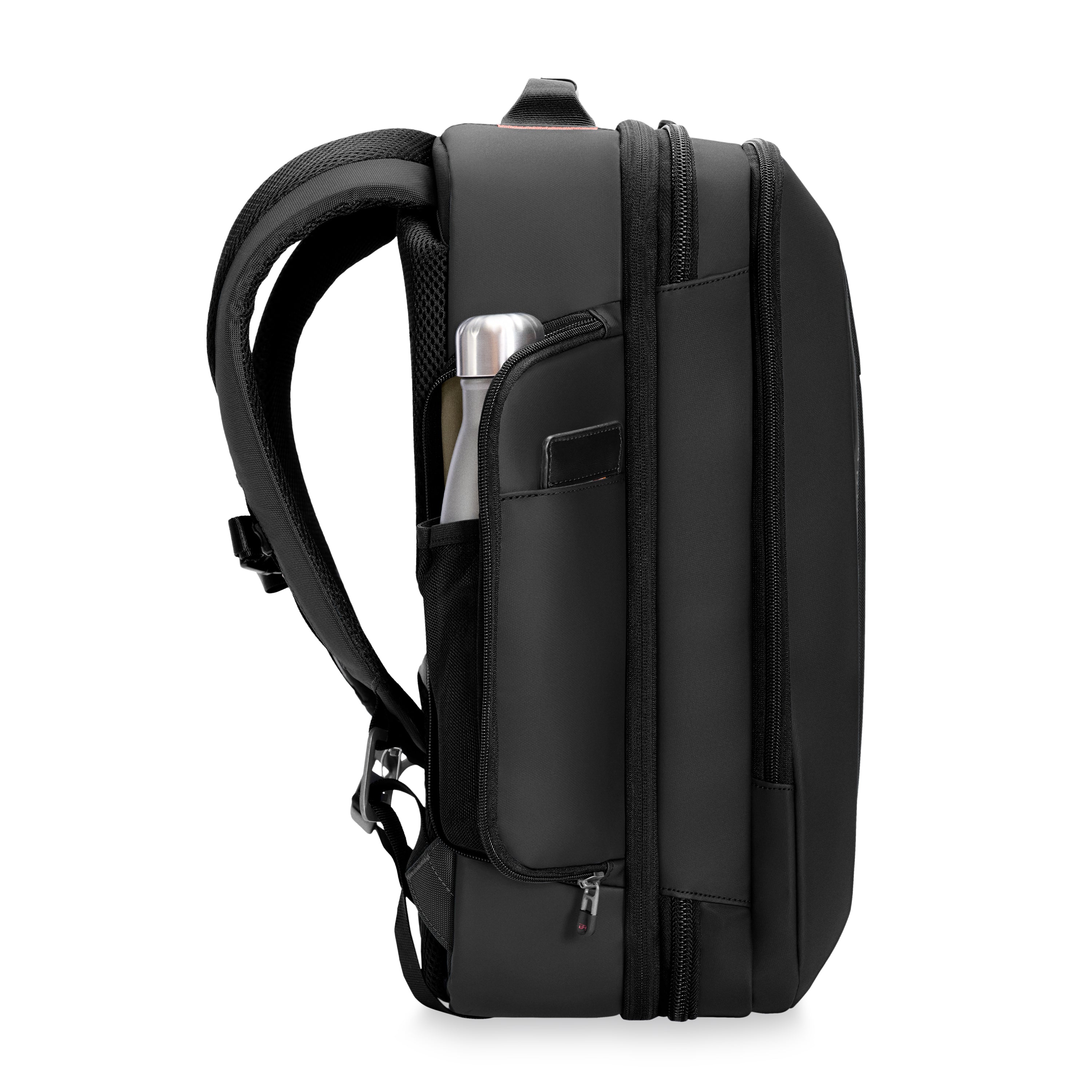 Briggs & Riley ZDX Medium Convertible Backpack Duffle in Black — side view 3 # color_Black