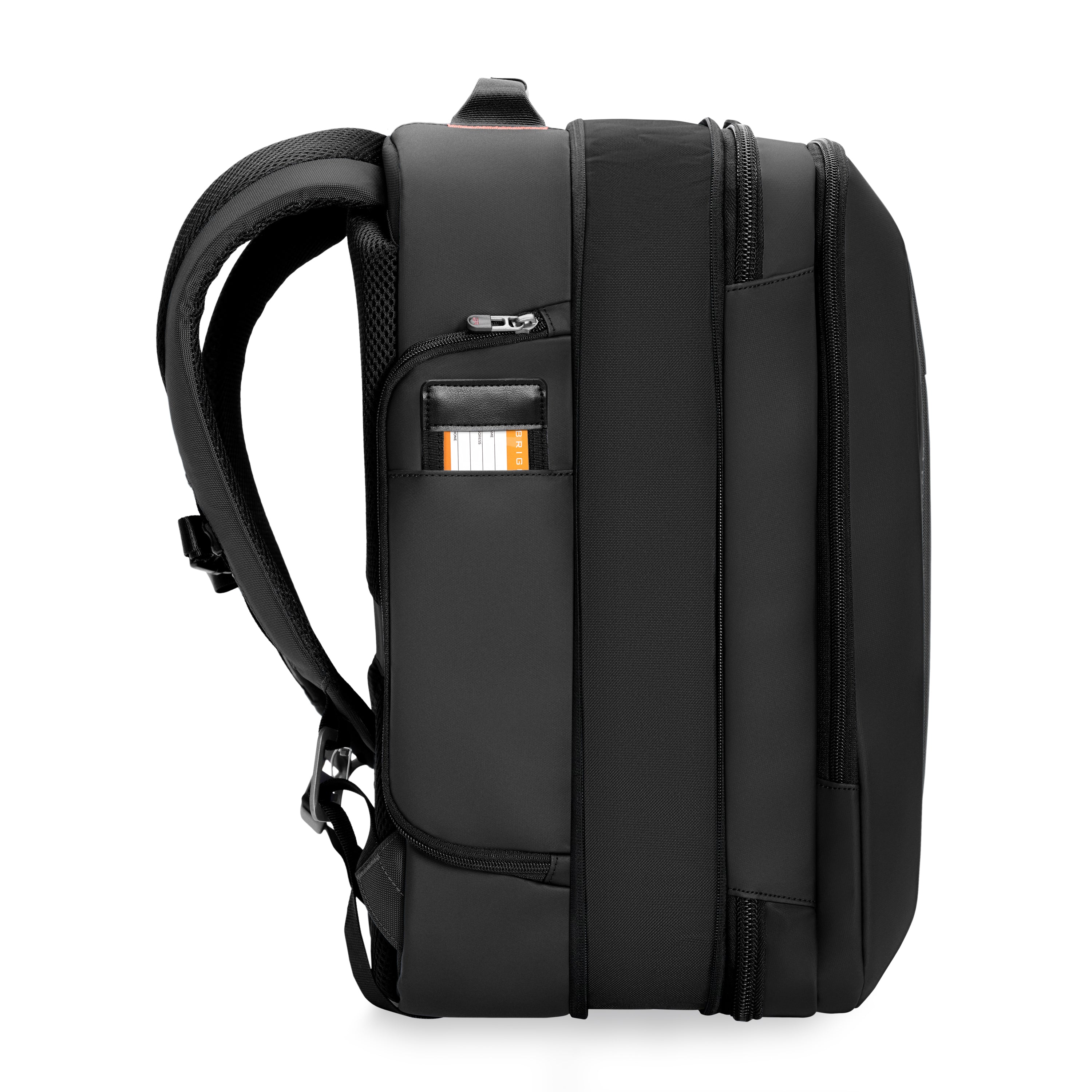 Briggs & Riley ZDX Medium Convertible Backpack Duffle in Black — side view 4 # color_Black