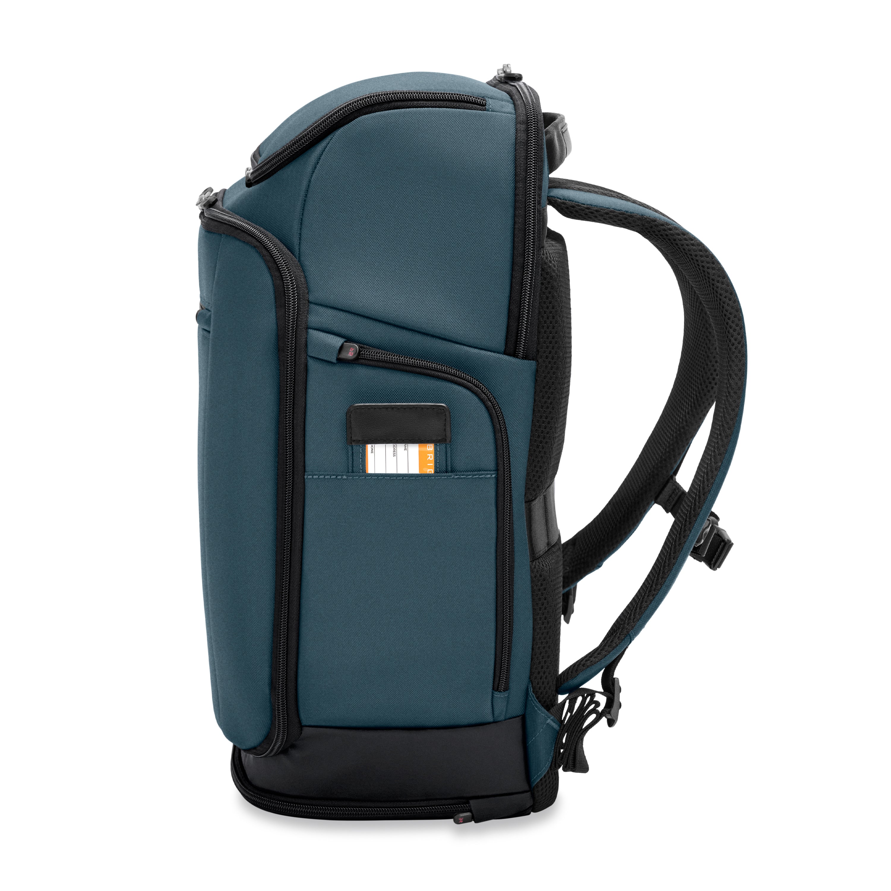 Briggs & Riley ZDX U-Zip Travel Backpack in Ocean — side view 3 # color_Ocean