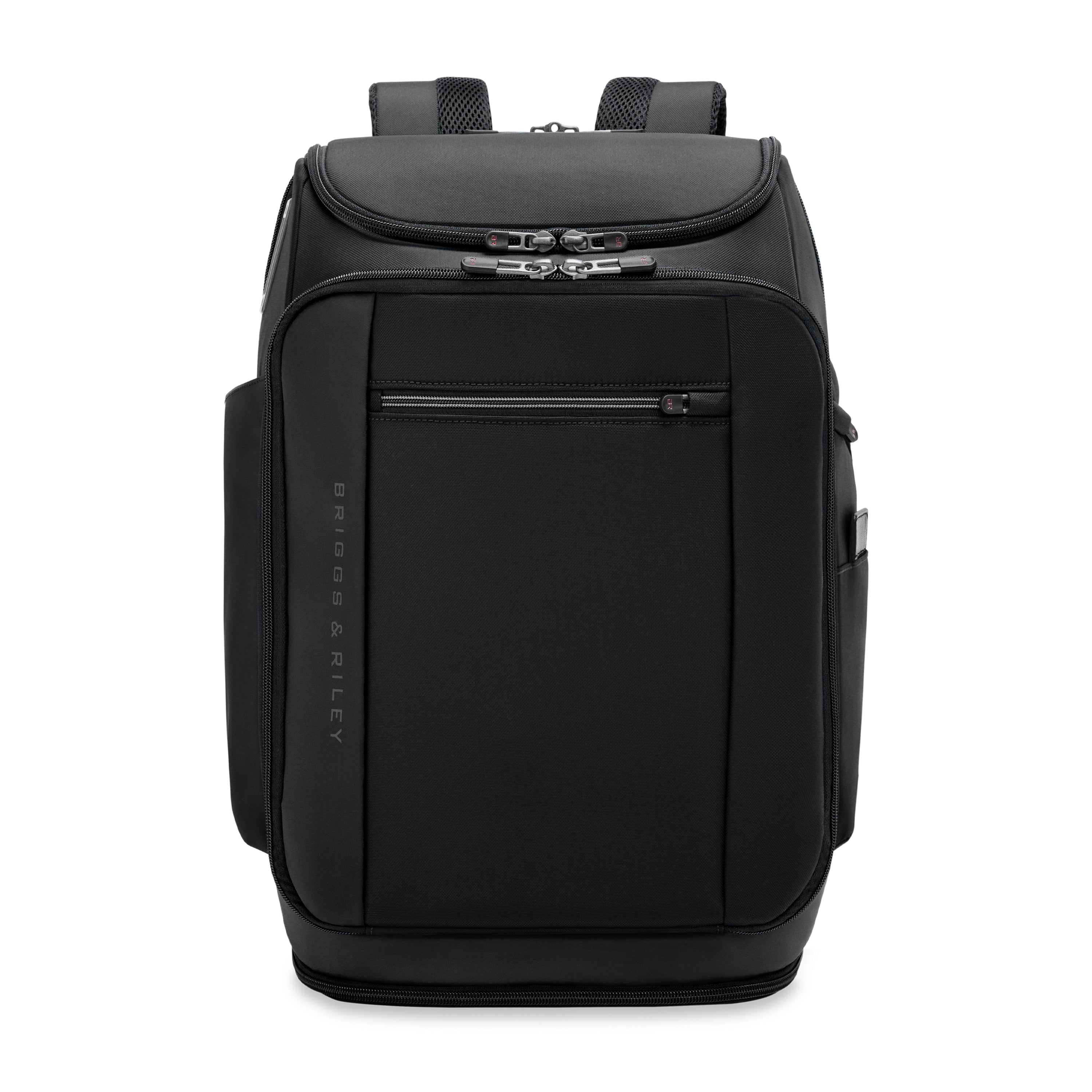 Briggs & Riley ZDX U-Zip Travel Backpack in Black — front view # color_Black