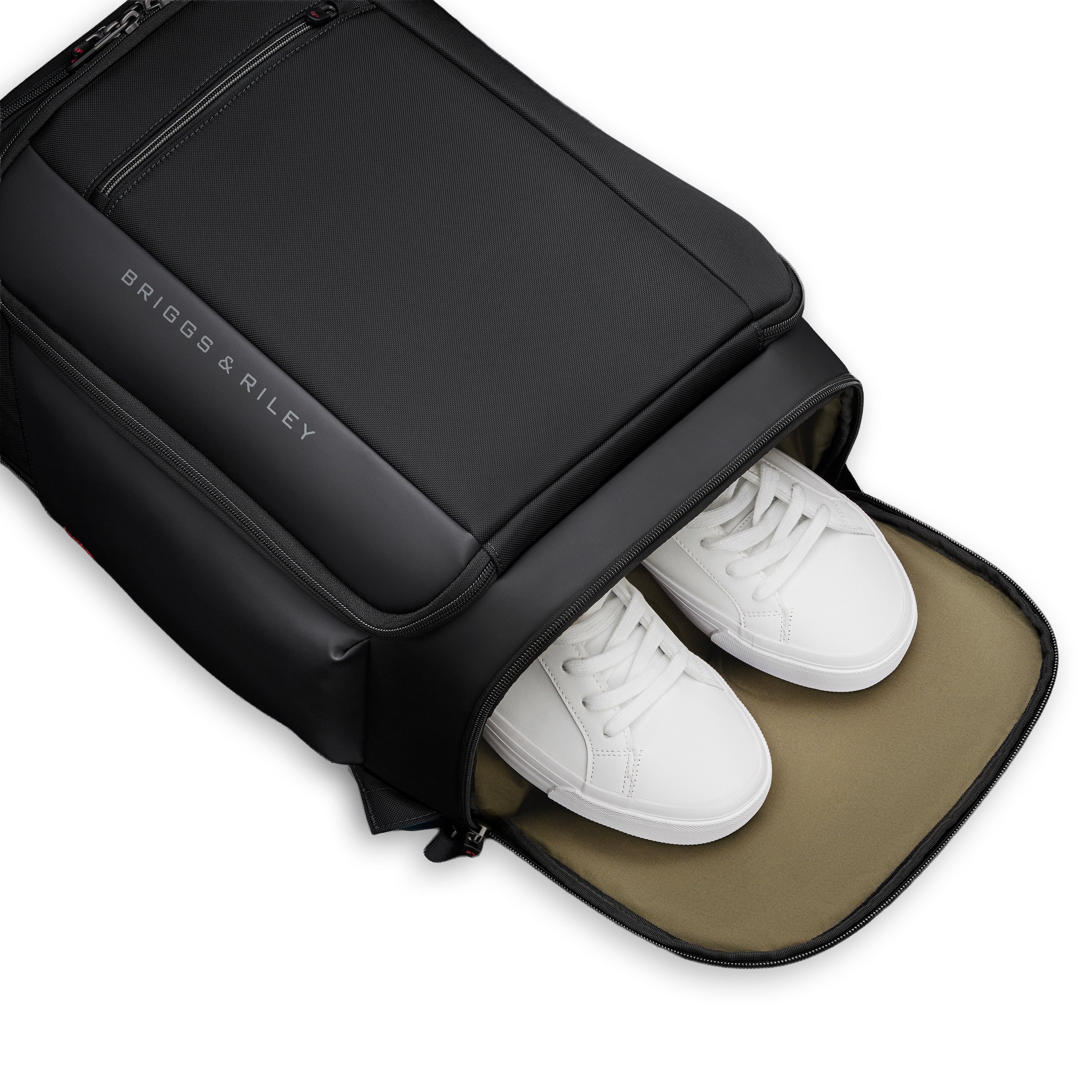 Briggs & Riley ZDX U-Zip Travel Backpack in Black — interior view 7 # color_Black