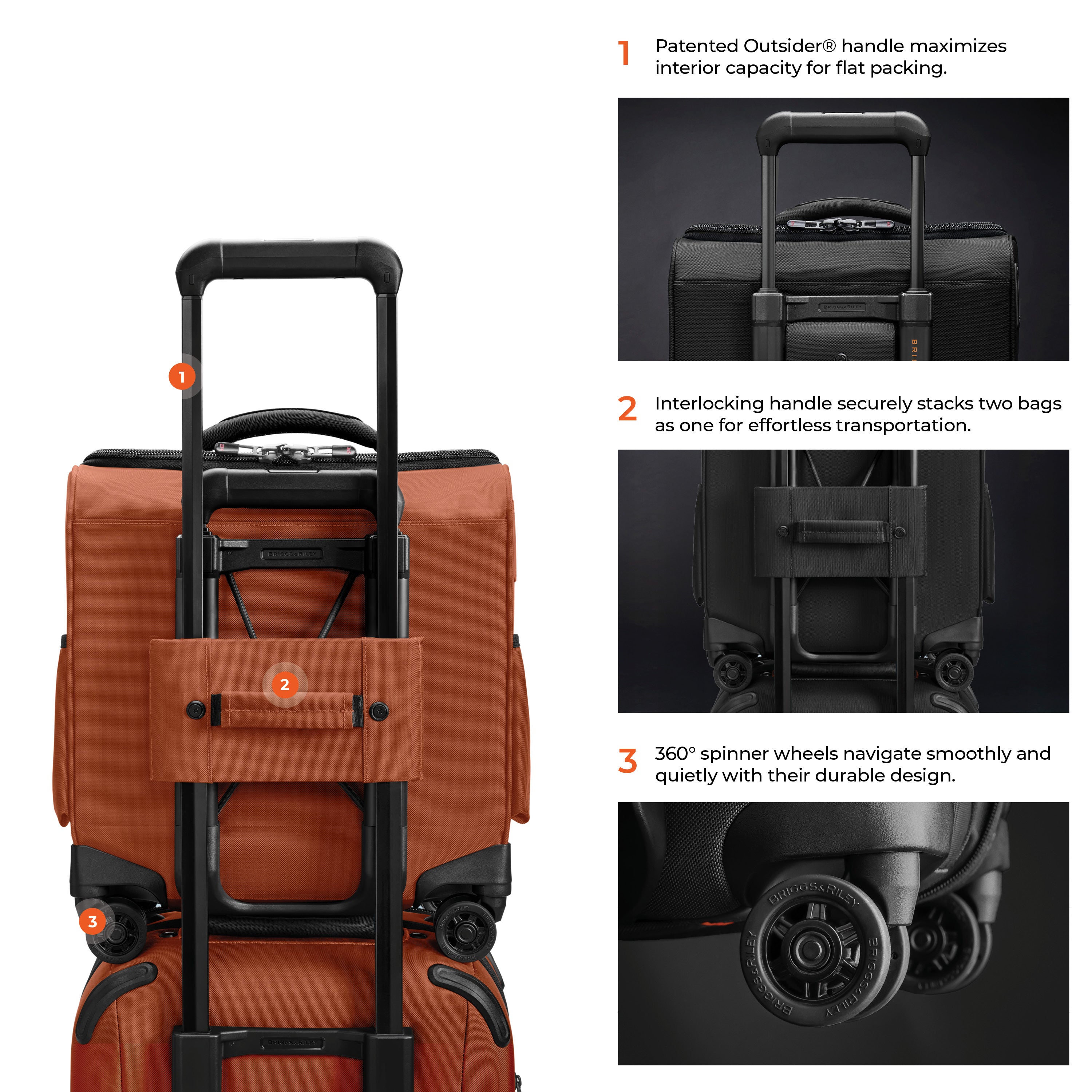 Briggs & Riley ZDX Cabin Spinner in Canyon — detail view 2 # color_Canyon