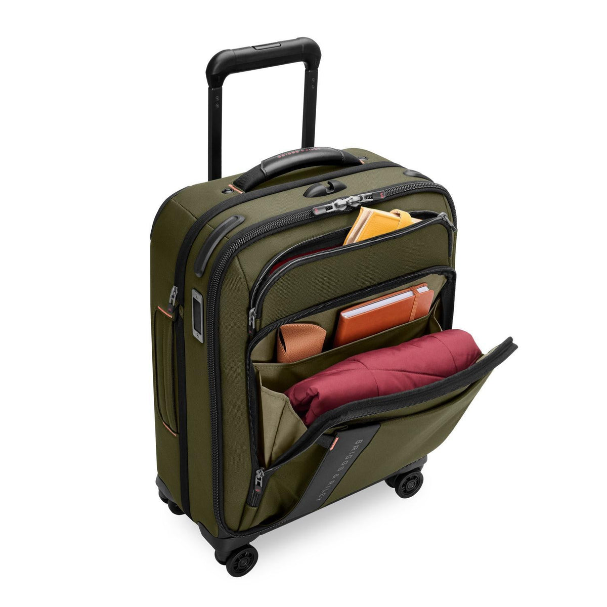 Briggs & Riley ZDX Global 21" Carry-On Expandable Spinner in Hunter — interior view 2