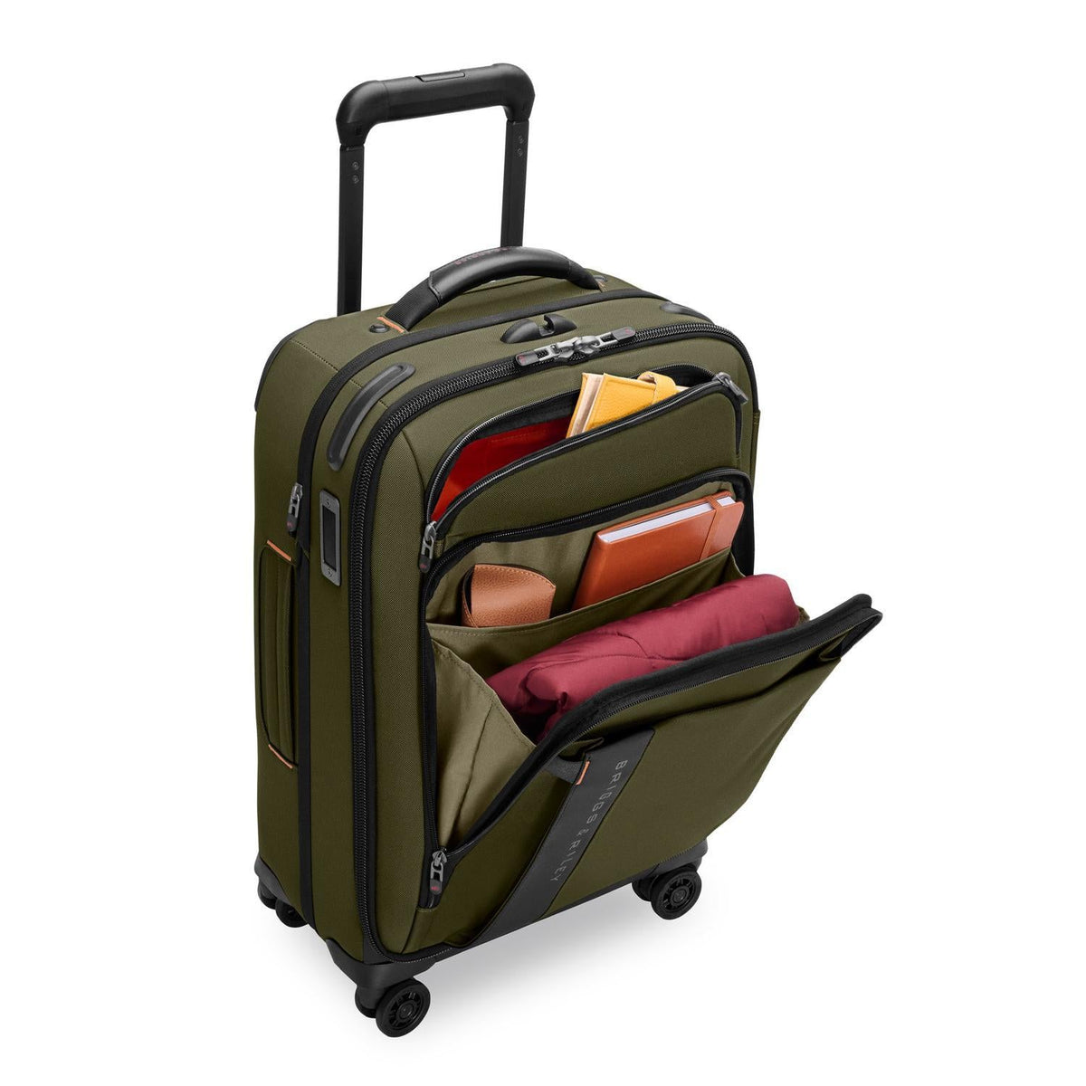 Briggs & Riley ZDX Essential 22" Carry-On Expandable Spinner in Hunter — interior view 2