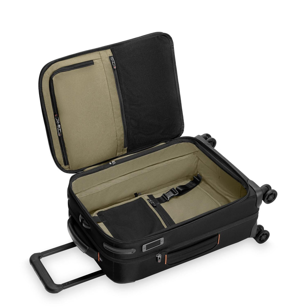 Briggs & Riley ZDX Essential 22" Carry-On Expandable Spinner in Black — interior view