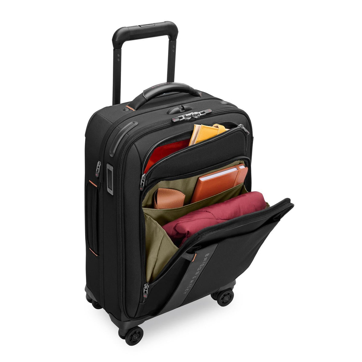 Briggs & Riley ZDX Essential 22" Carry-On Expandable Spinner in Black — interior view 2