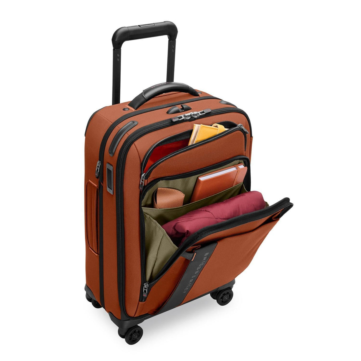 Briggs & Riley ZDX Essential 22" Carry-On Expandable Spinner in Canyon — interior view 2