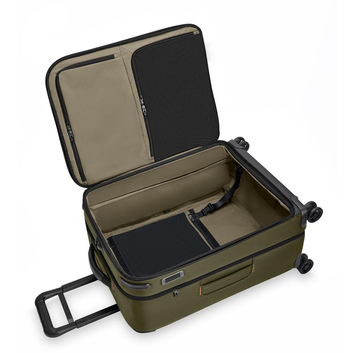 Briggs & Riley ZDX Medium Expandable Spinner in Hunter — interior view
