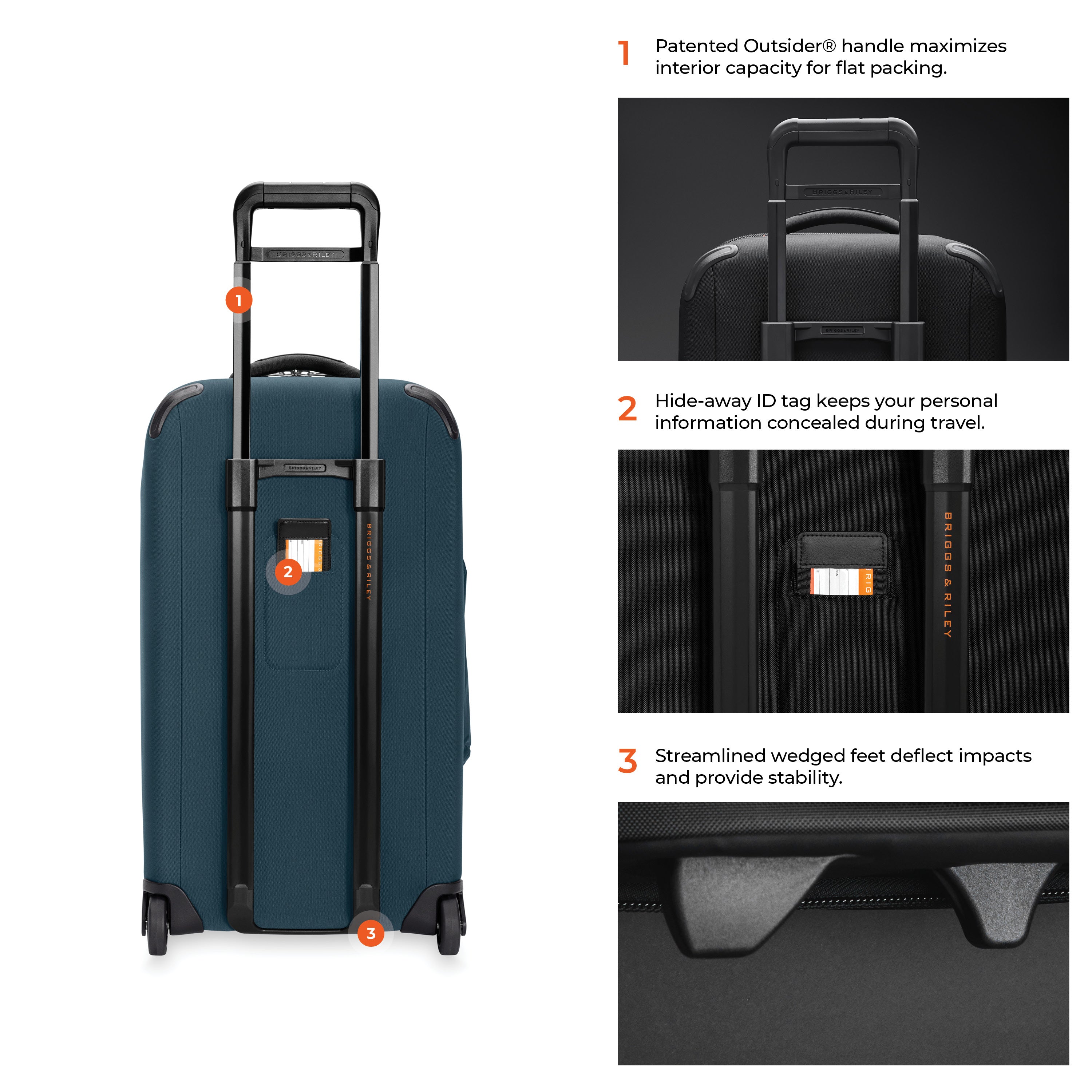 Briggs & Riley ZDX Medium 2-Wheel Duffle in Ocean — detail view 2 # color_Ocean
