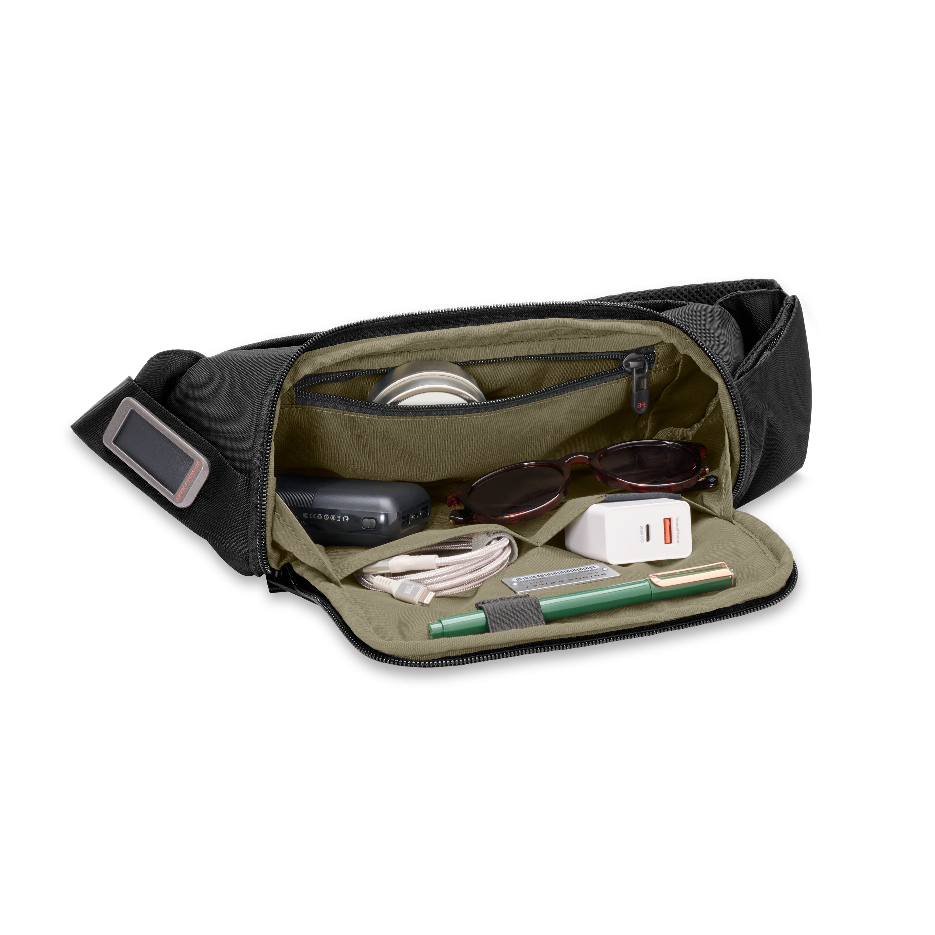 Briggs & Riley HTA Sling Bag in Black — interior view