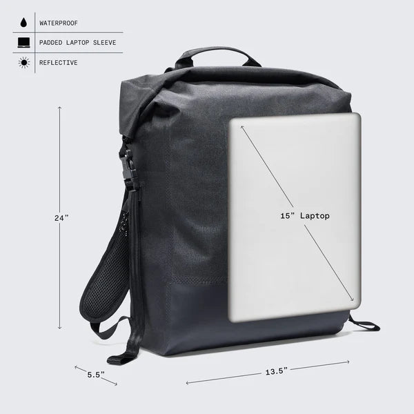 Chrome Industries Urban Ex Rolltop 30L backpack – black, side view
