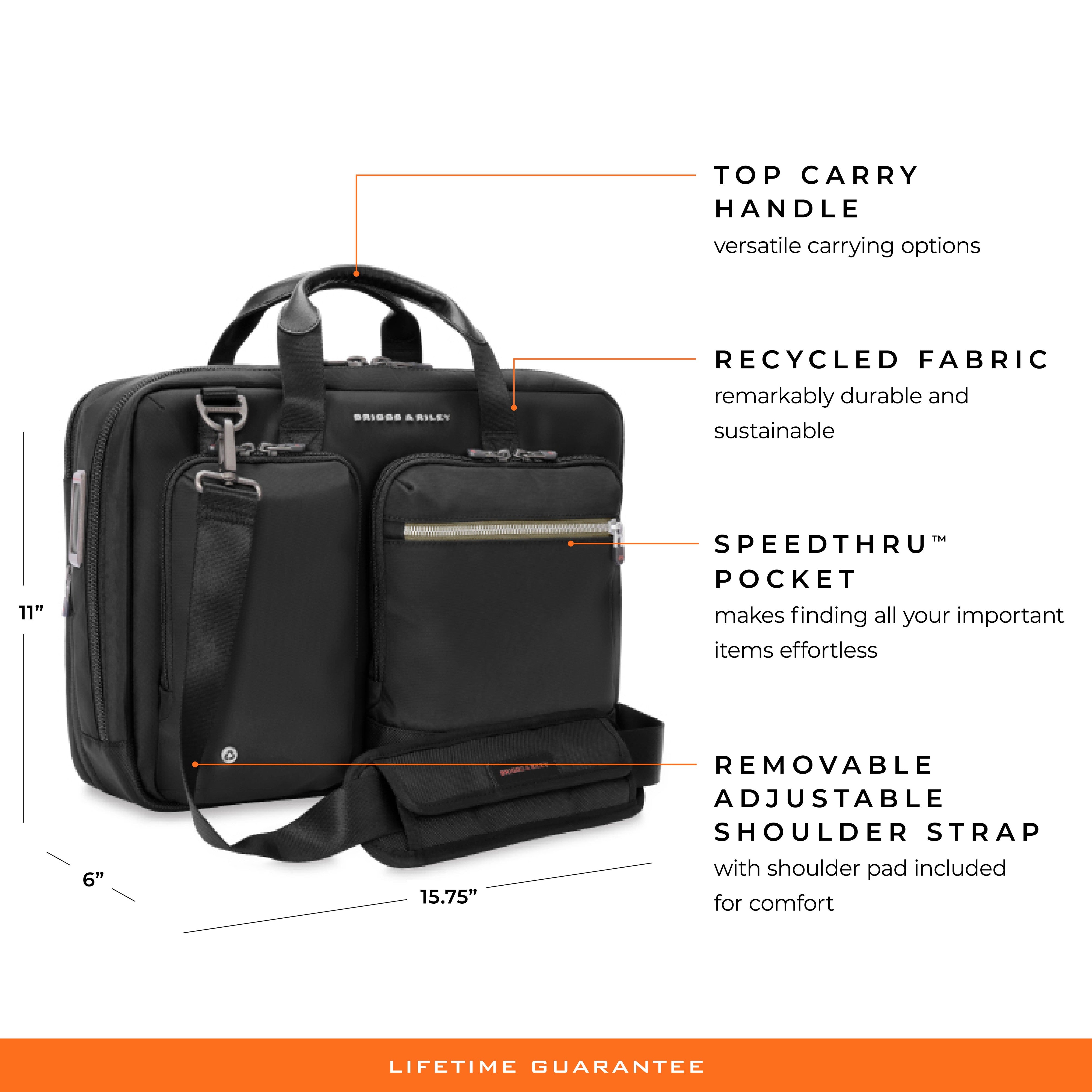 Briggs & Riley HTA Medium Expandable Briefcase - Black