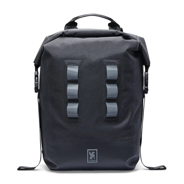 Chrome Industries Urban Ex Rolltop 20L backpack – natural tan and black, front view
