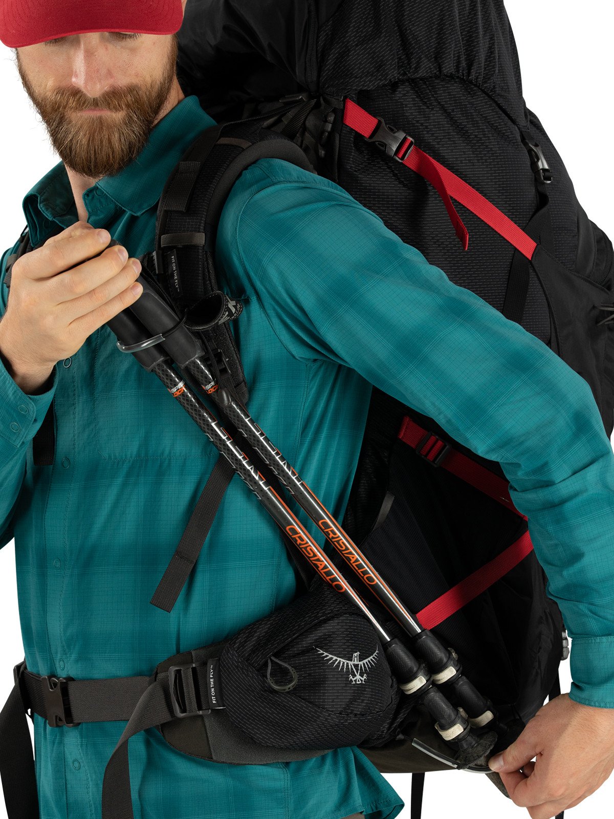 Osprey Aether Plus 85 Hiking Backpack 85L in Black — detail view 3