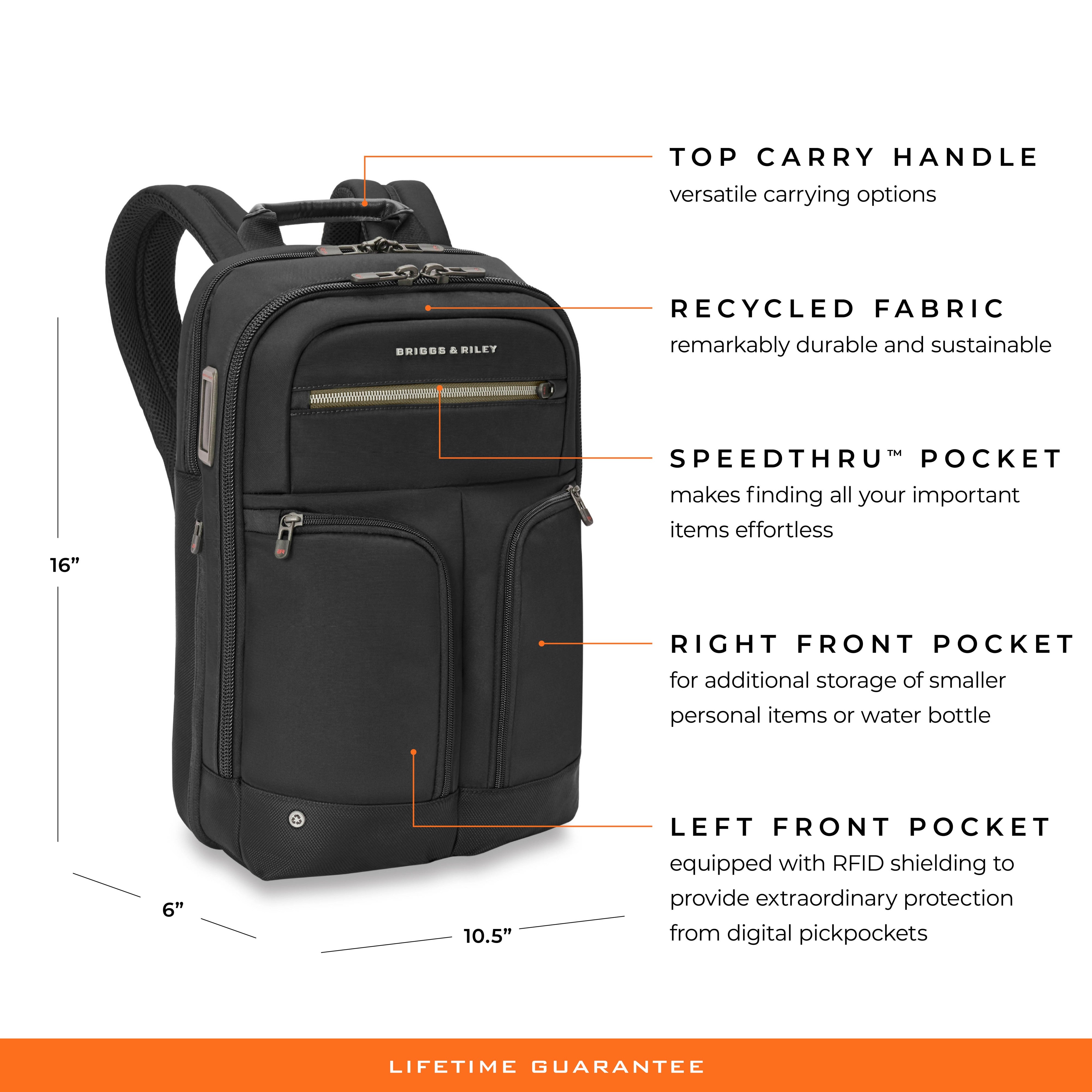 Briggs & Riley HTA Slim Expandable Backpack - Black