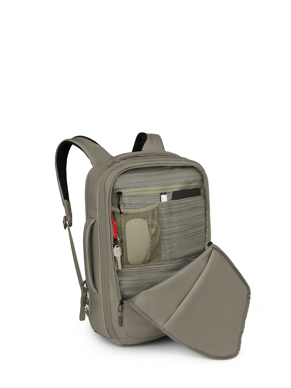 Osprey Aoede Briefpack 22L in Tan Concrete — interior view