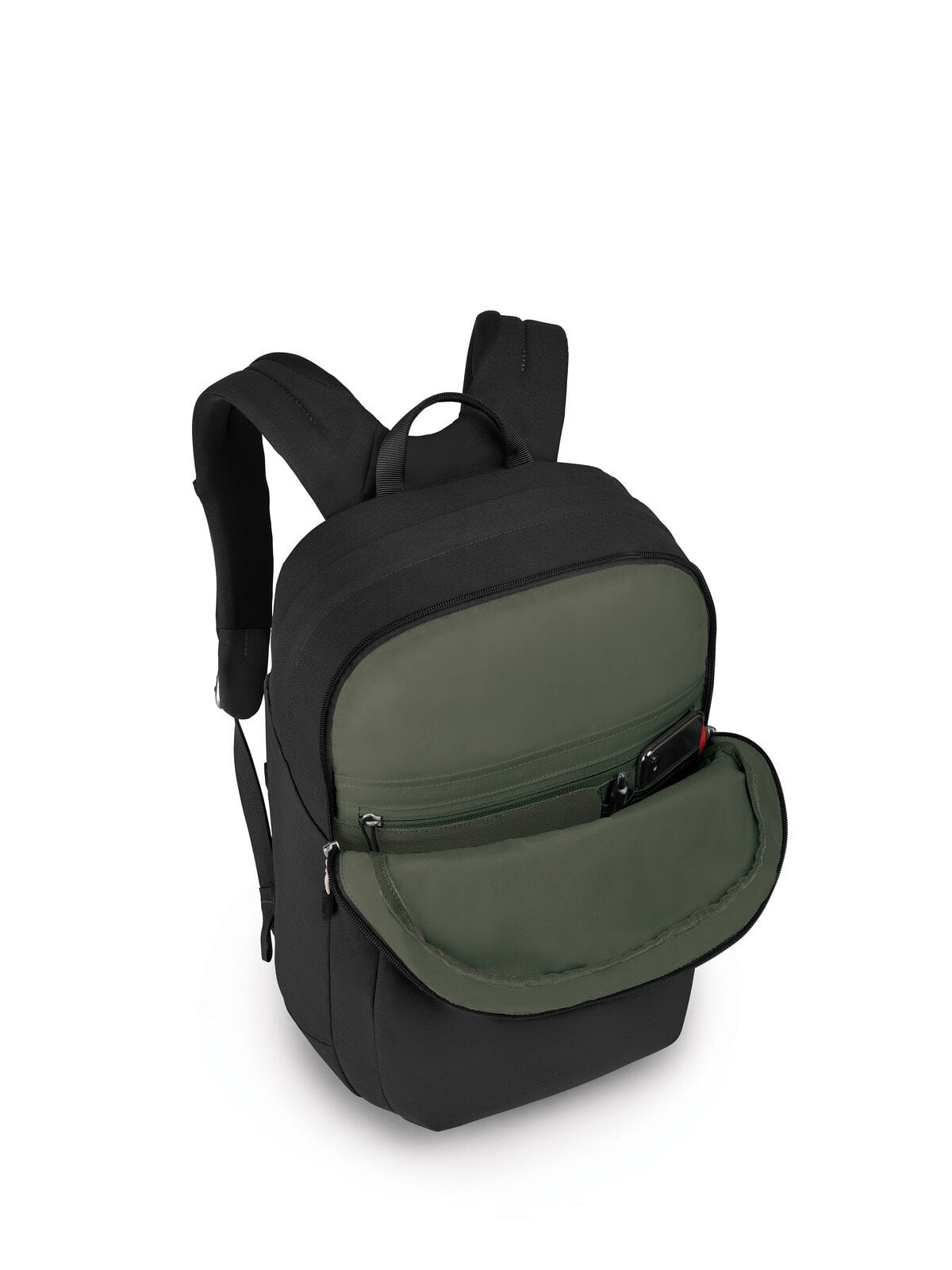 Osprey Arcane XL Daypack 30L in Stonewash Black — interior view