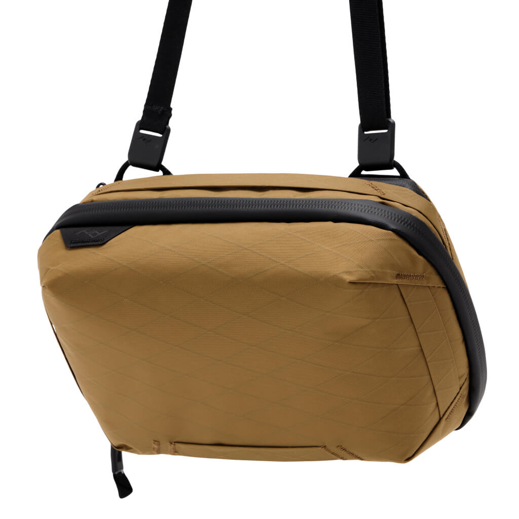 Peak Design Tech Pouch in Coyote — angle view