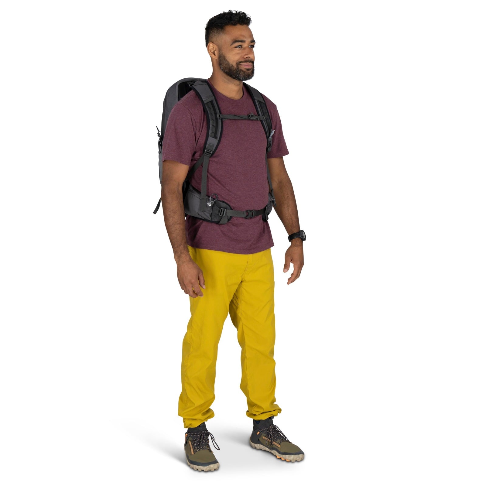 Osprey Talon 22 Hiking Backpack 22L in Phantom Grey/Dark Charcoal — lifestyle