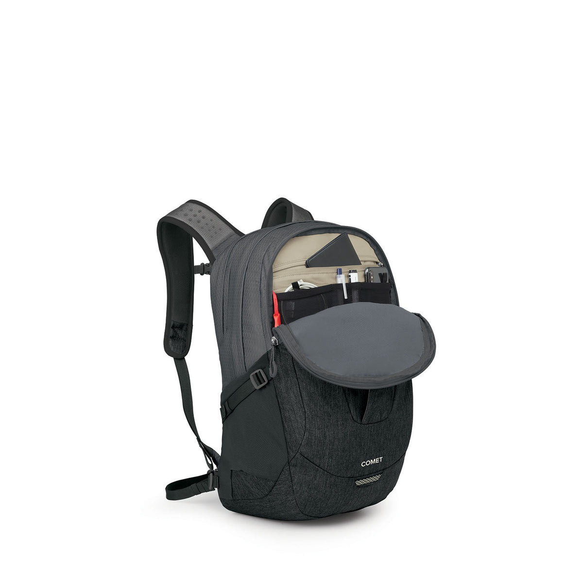 Osprey Comet Backpack 30L in Phantom Grey Heather — angle view 3