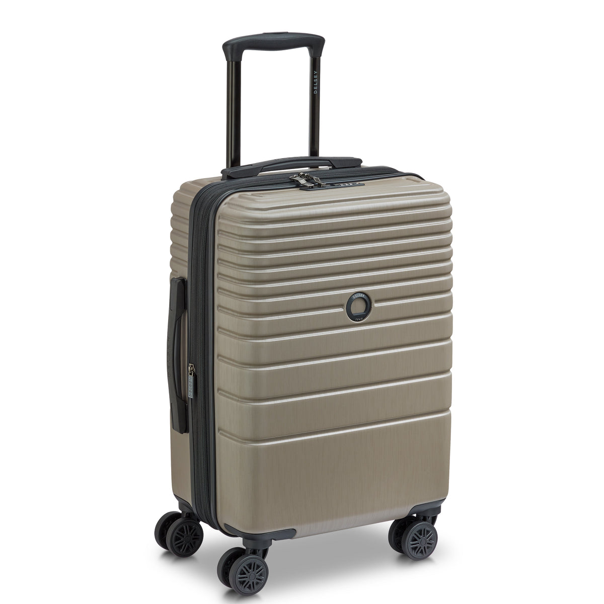 Delsey Cosmique Carry-On Plus Expandable Spinner in Beige — angle view 2