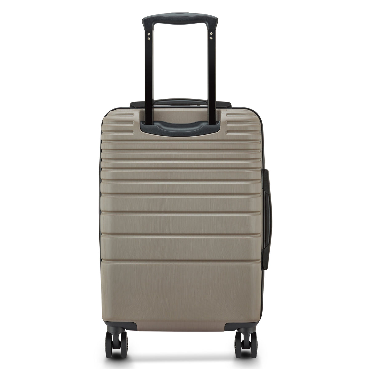 Delsey Cosmique Carry-On Plus Expandable Spinner in Beige — back view