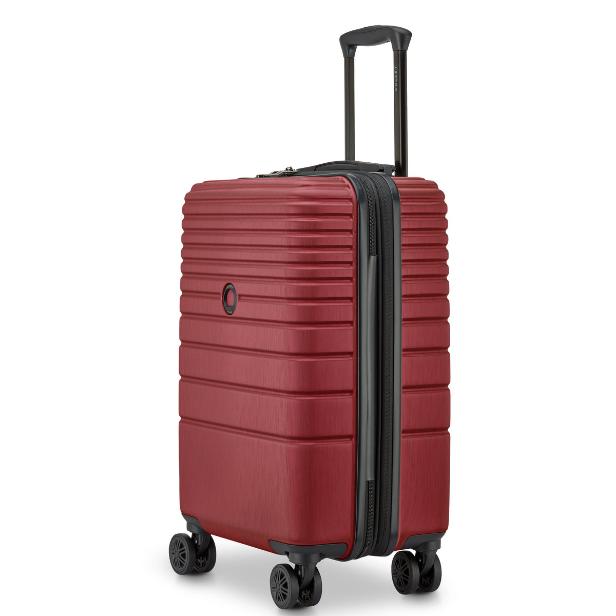 Delsey Cosmique Carry-On Plus Expandable Spinner in Syrah Red — angle view 5