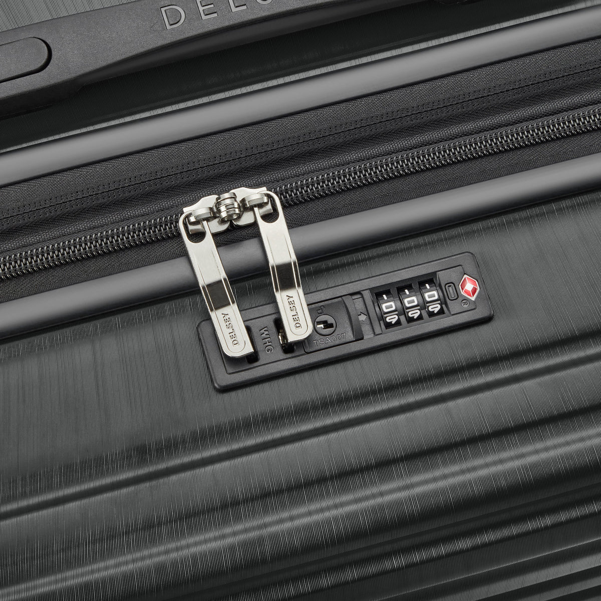 Delsey Cosmique Medium Expandable Spinner in Black — detail view