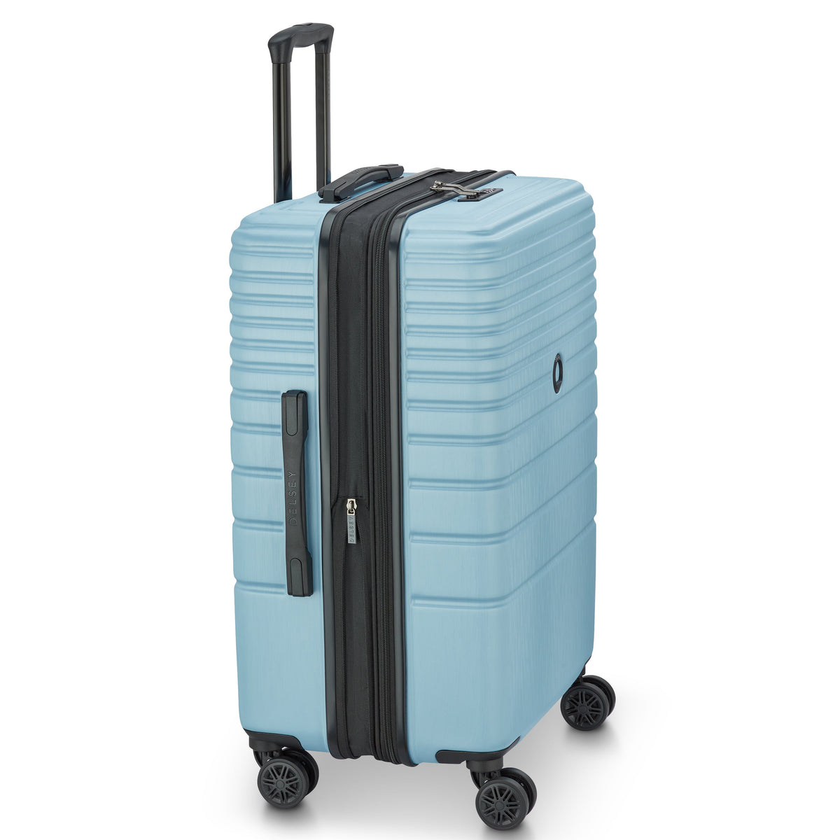 Delsey Cosmique Medium Expandable Spinner in Light Blue — angle view 3