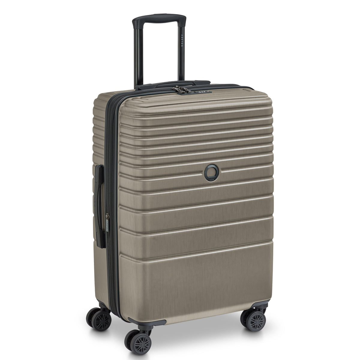 Delsey Cosmique Medium Expandable Spinner in Beige — angle view 2