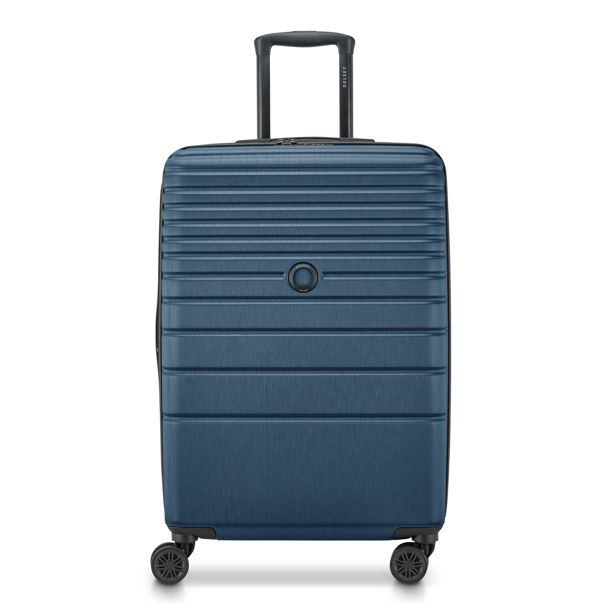 Delsey Cosmique Medium Expandable Spinner in Deep Sea Navy — front view