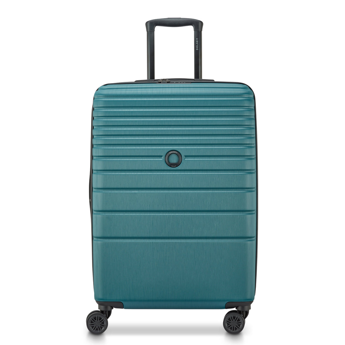 Delsey Cosmique Medium Expandable Spinner in Dark Teal — front view