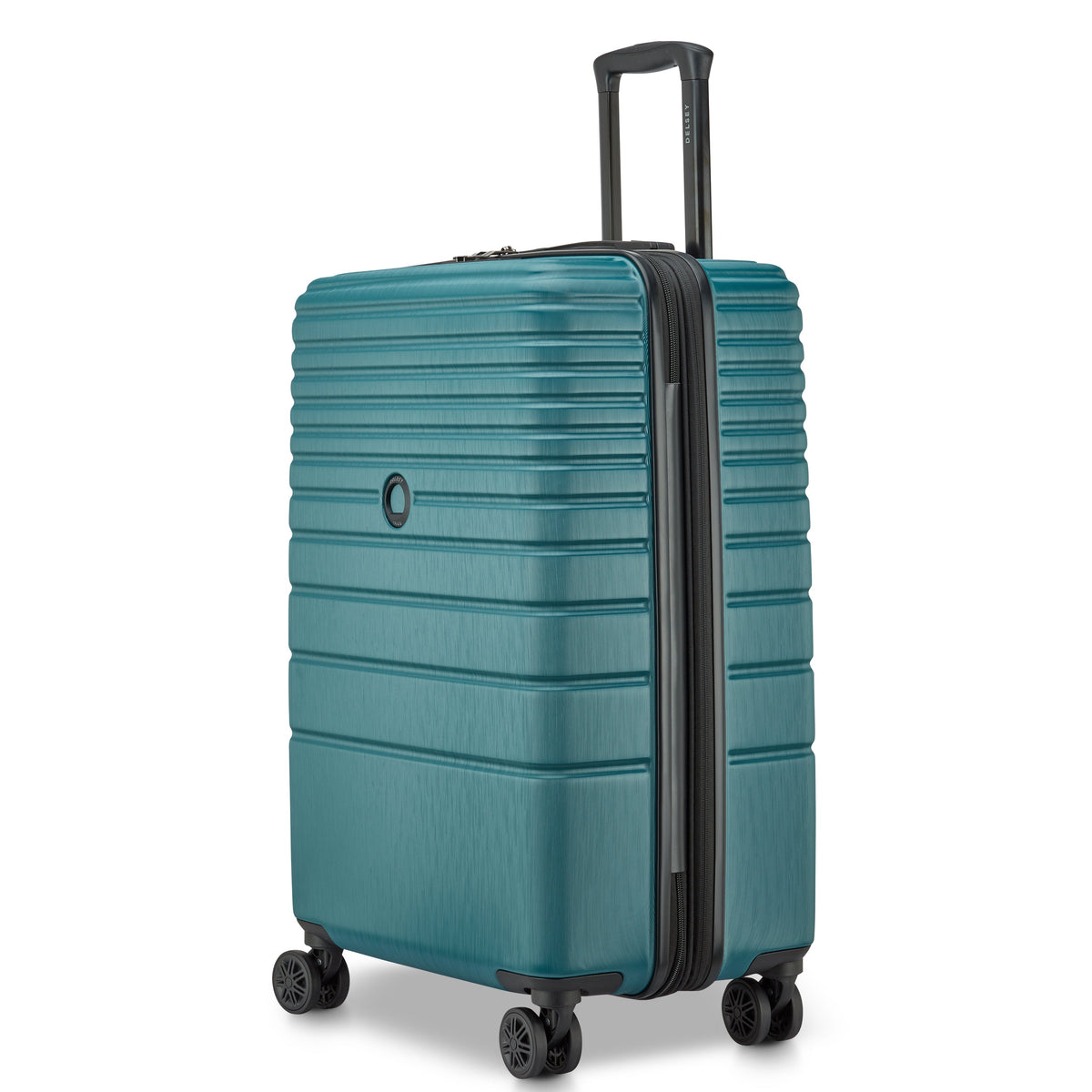 Delsey Cosmique Medium Expandable Spinner in Dark Teal — angle view 5