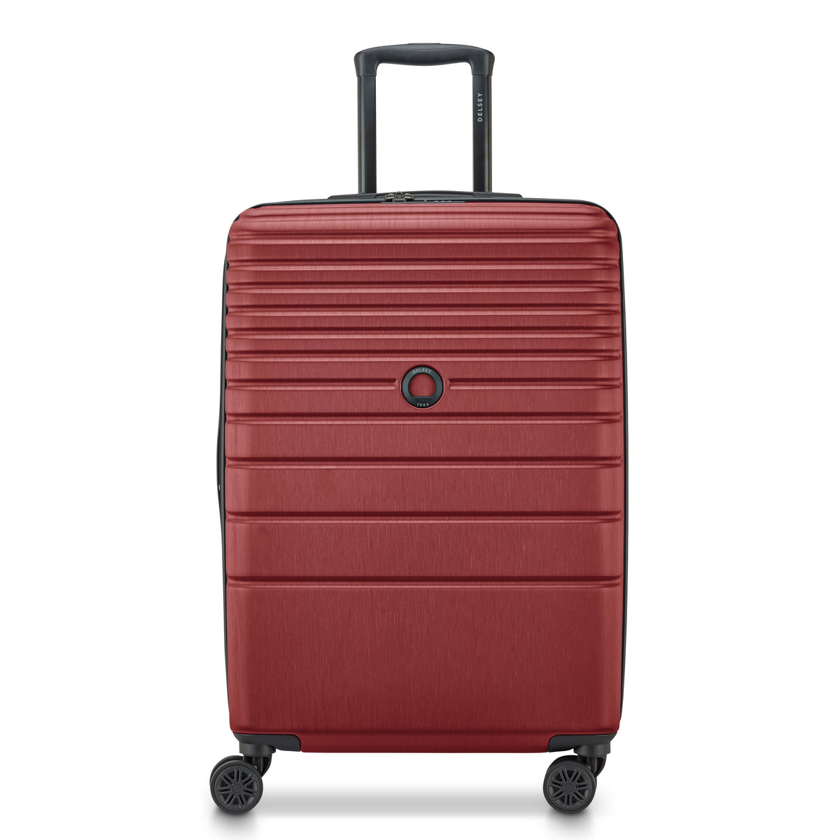 Delsey Cosmique Medium Expandable Spinner in Syrah Red — front view