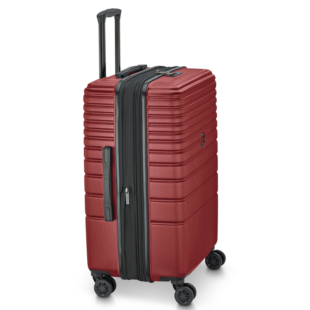 Delsey Cosmique Medium Expandable Spinner in Syrah Red — angle view 3