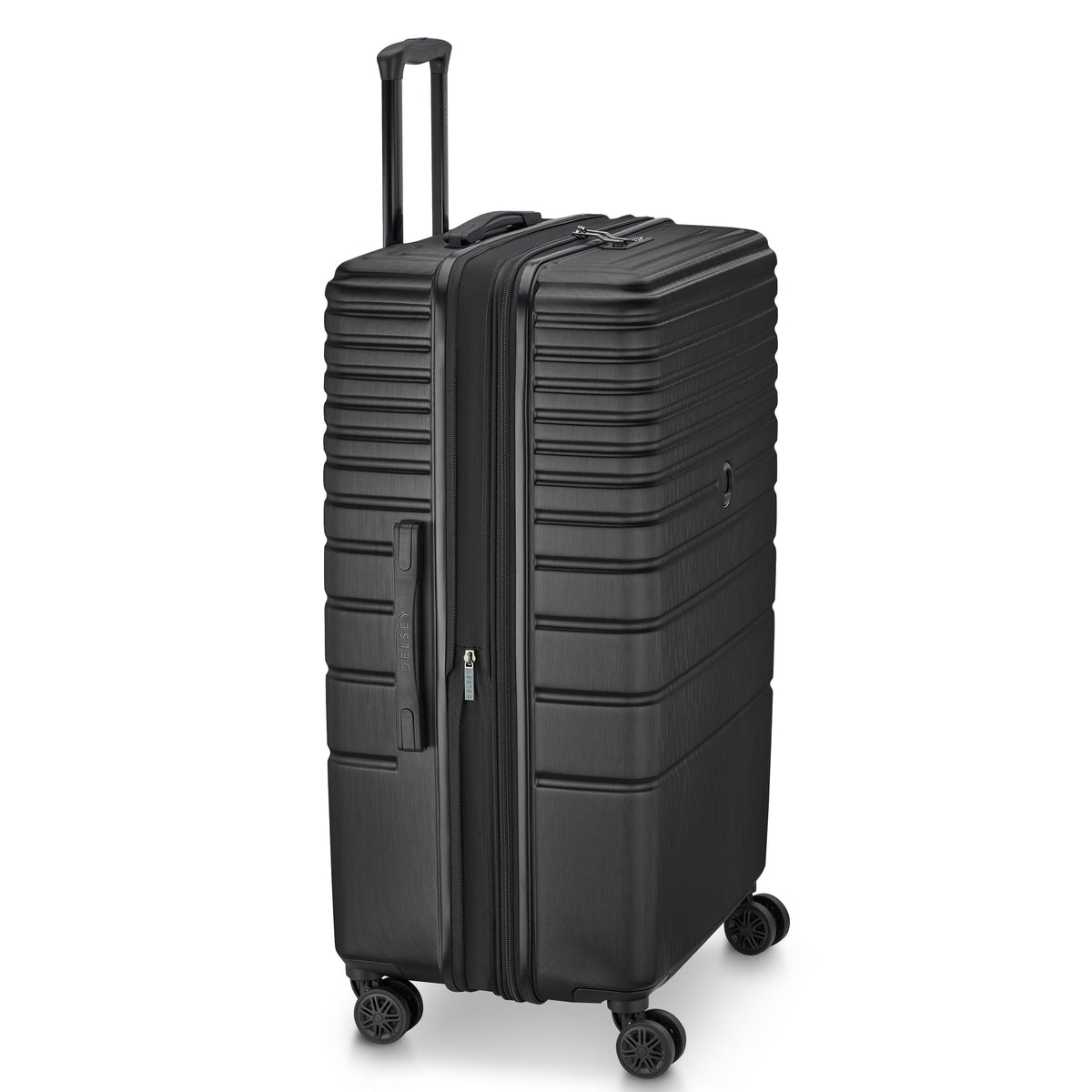 Delsey Cosmique Large Expandable Spinner in Black — angle view 3