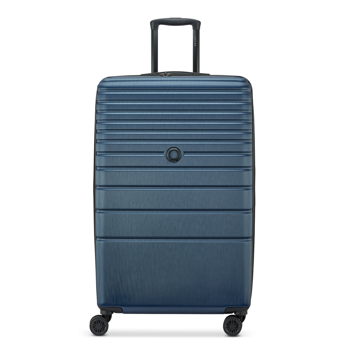Delsey Cosmique Large Expandable Spinner in Deep Sea Navy — front view