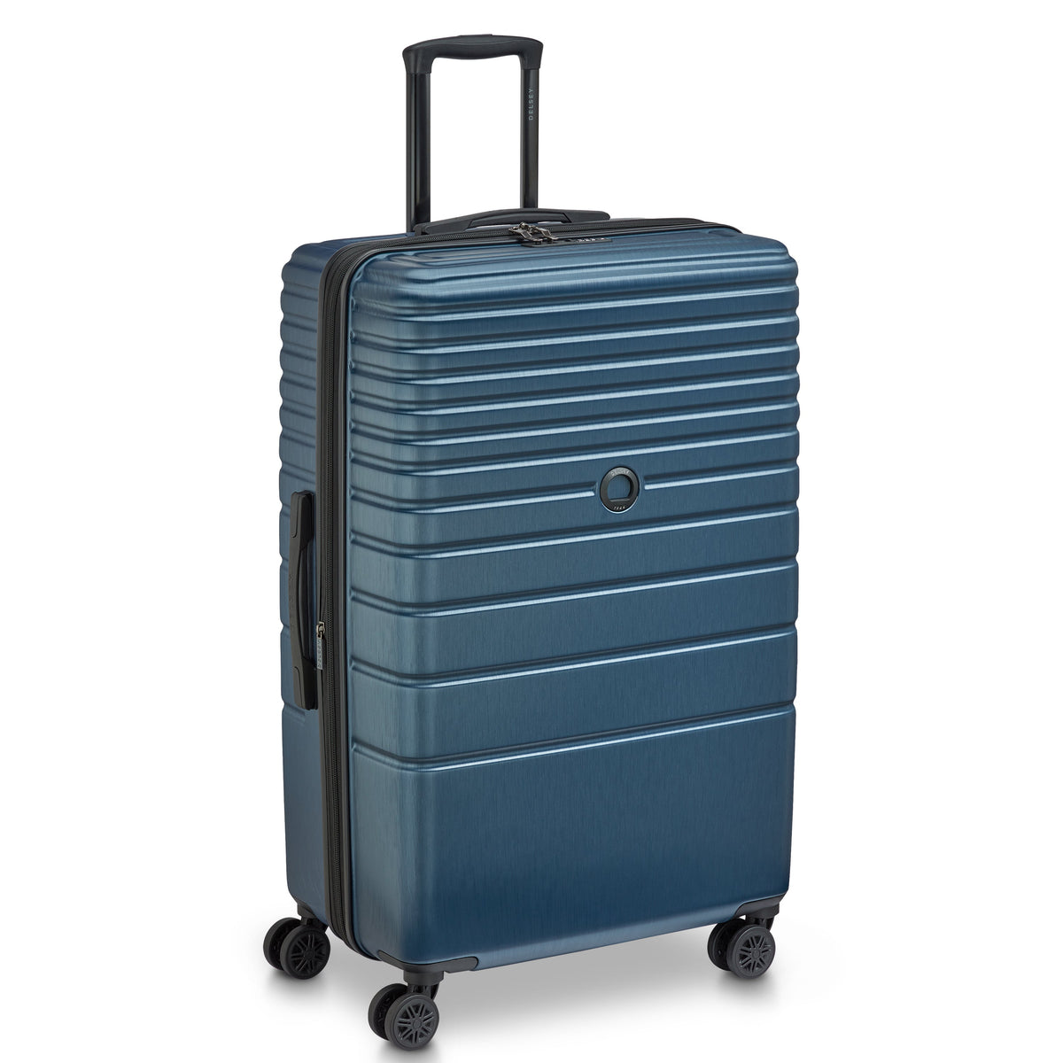 Delsey Cosmique Large Expandable Spinner in Deep Sea Navy — angle view 2